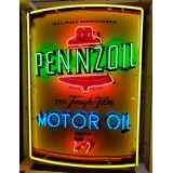 New Pennzoil Motor Oil Can Painted Neon Sign 33"W x 47"H 